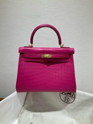 wholesale quality hermes kelly 25 matte niloticus crocodile j5 rose scheherazade ghd